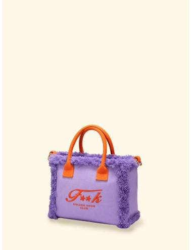 Donna borsa cesto fk violet cotone zip e tracolla removibile