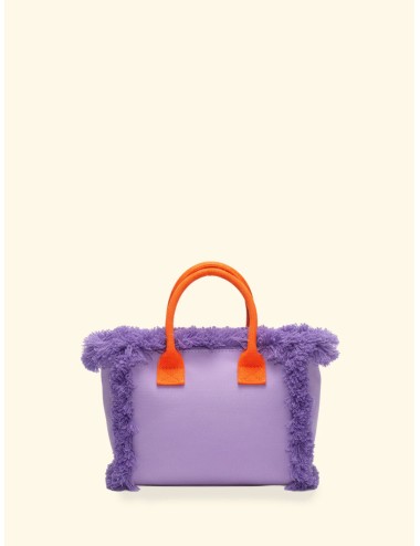 Donna borsa cesto fk violet cotone zip e tracolla removibile