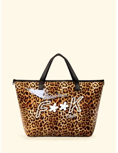 Donna maxi bag fk trasparente eco pvc con logo e chiusura zip
