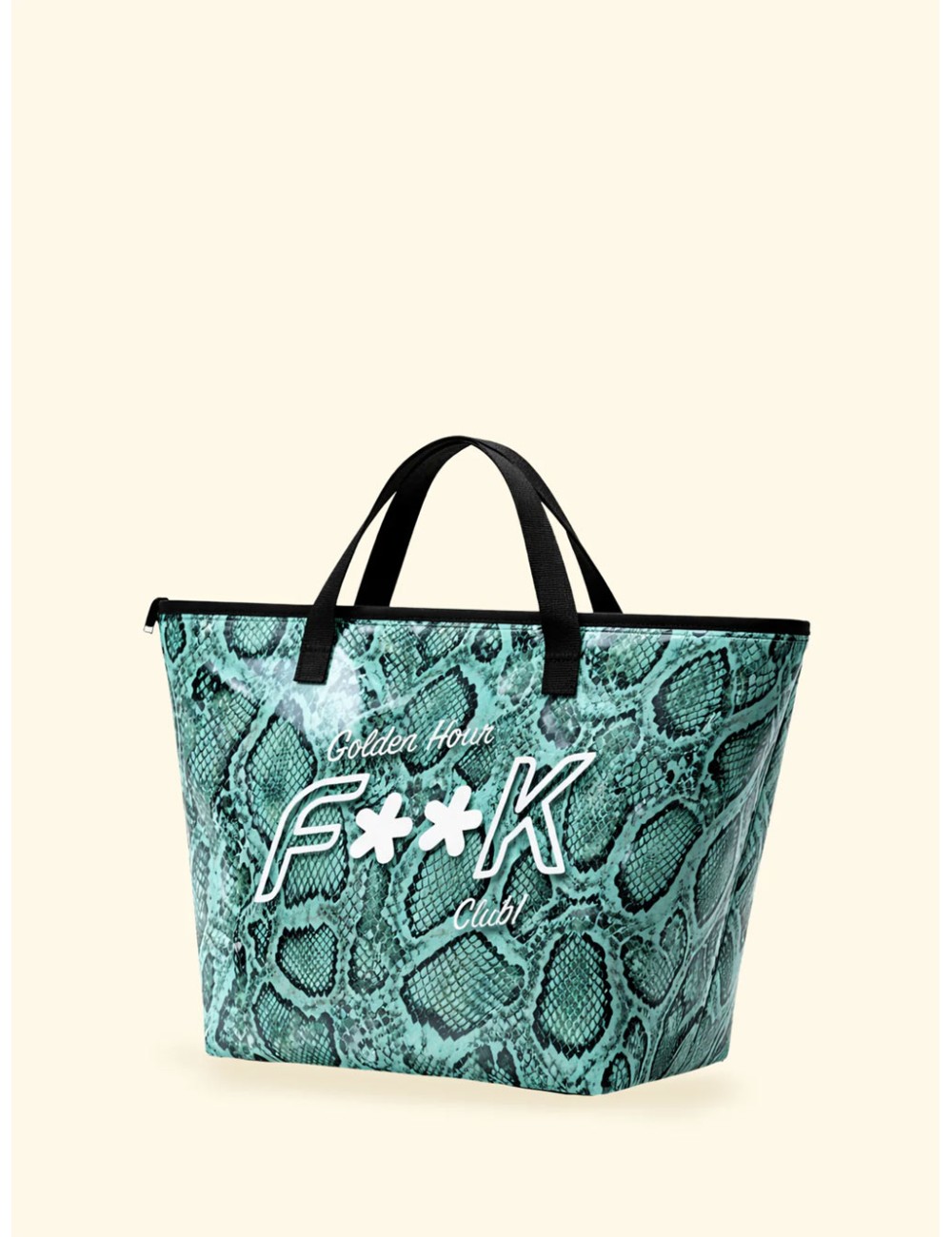 Donna maxi bag fk trasparente eco pvc con logo e chiusura zip x04