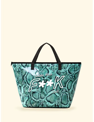 Donna maxi bag fk trasparente eco pvc con logo e chiusura zip x04