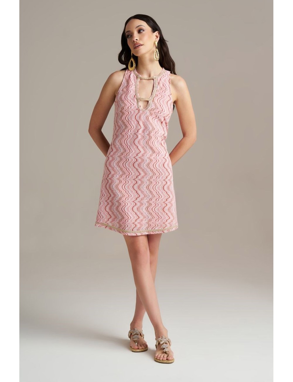 Donna abito corto pho firenze rachel rosa made in italy