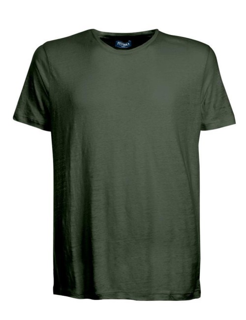 Zeybra - t-shirt in lino aut001 military