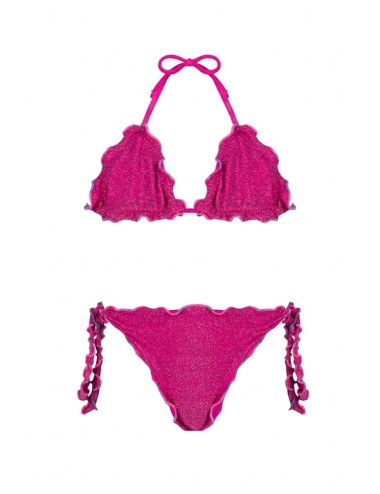 Bimba bikini triangolo 4giveness fucsia lurex con nodi 4-14 anni