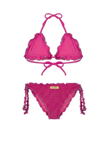 Bimba bikini triangolo 4giveness fucsia lurex con nodi 4-14 anni