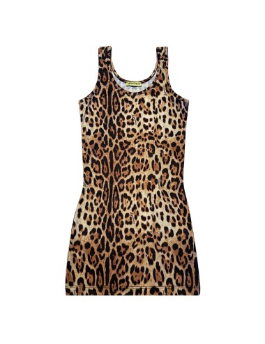 Bimba abito canotta 4giveness leopard in jersey morbido 4-16 anni