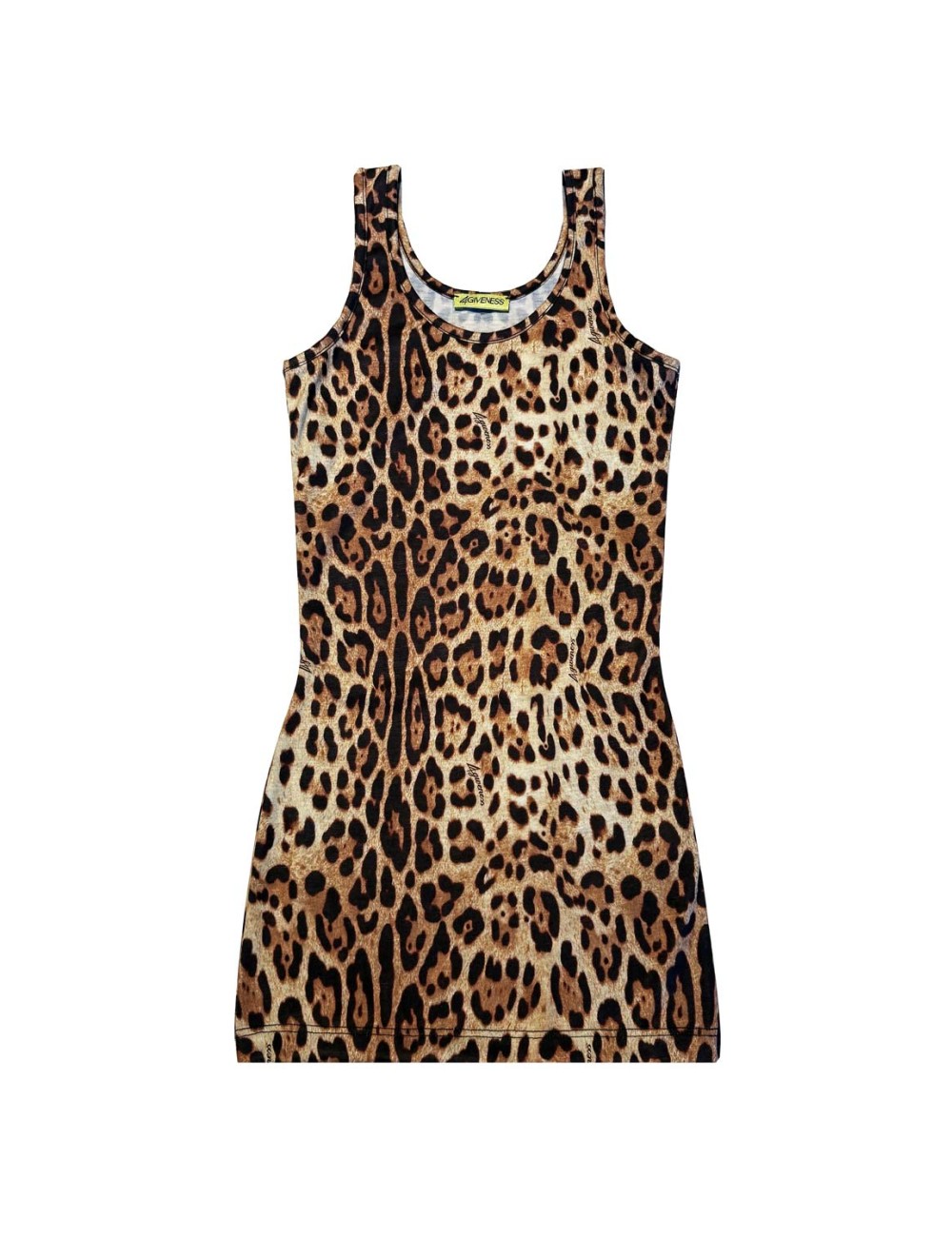 Bimba abito canotta 4giveness leopard in jersey morbido 4-16 anni