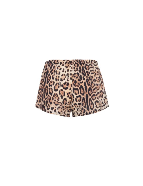 Bimba short 4giveness leopard in mussola con coulisse 4-16 anni