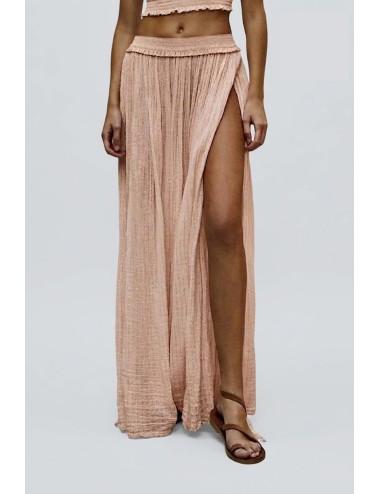 Christianzen - maxi gonna cotone garzato in lurex oro hamsa powder