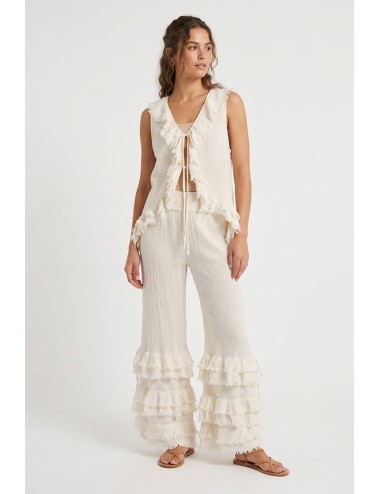 Donna gilet arizona christian zen in garza di cotone bianco avorio