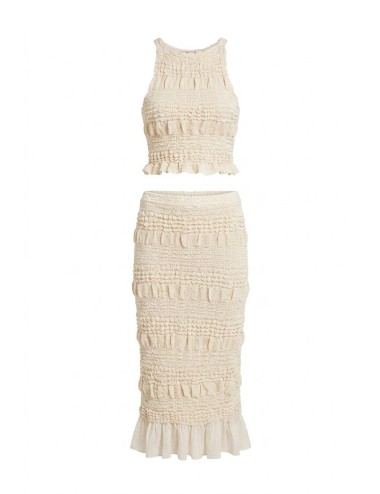 Donna set gonna niobe e top agave christian zen in cotone avorio