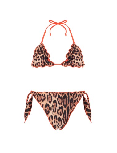 Bimba bikini triangolo 4giveness leopard con slip a nodi 4-14 anni