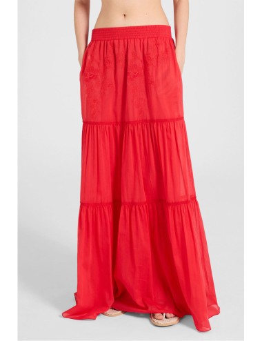 Ermanno scervino - gonna lunga con balze e inserto in pizzo d484o608xyr r4821