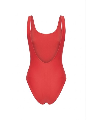 Donna costume intero ermanno scervino rosso ricamo floreale pizzo