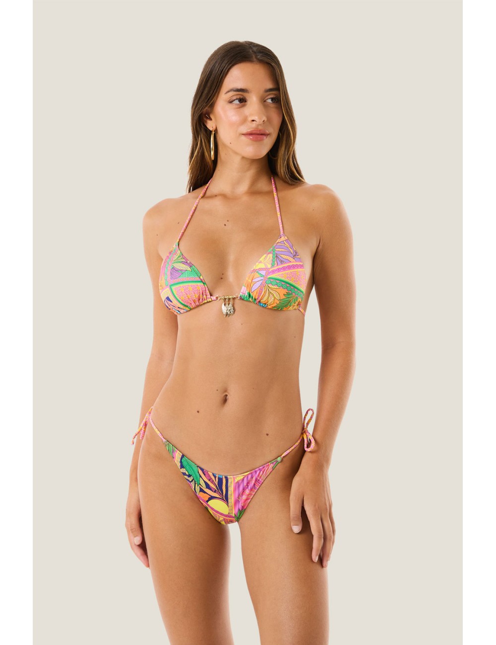 Donna bikini triangolo 4giveness pop foulard multicolor ciondoli4GivenessPassioni Boutique