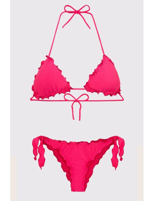 Mefui - bikini triangolo e slip brasiliano con nodi frou frou mf24-1900/1904gn verdeMefuiPassioni Boutique