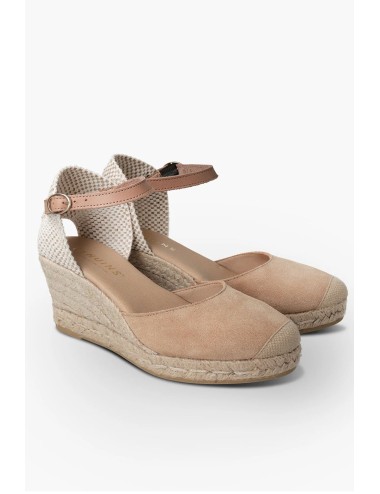 Genuins - espadrillas con zeppa carina velour g105914 mandorlaGenuinsPassioni Boutique