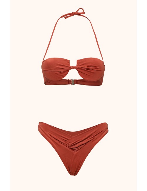 Mefui - bikini reggiseno ferretto e slip fisso red clayMefuiPassioni Boutique