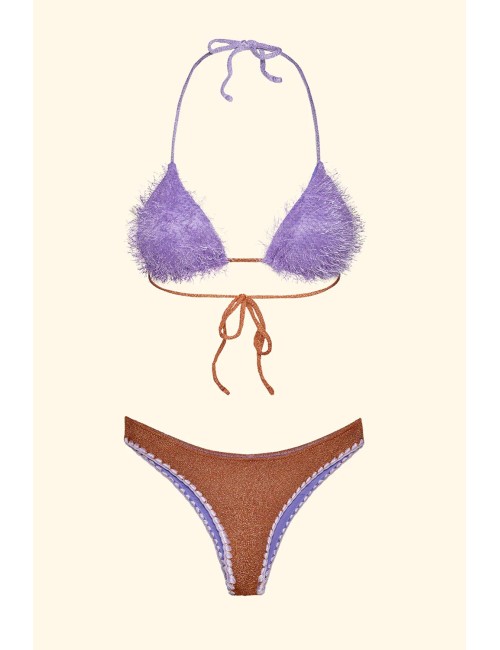 Effek - bikini triangolo con slip culotte fissa fk26-sw1122or