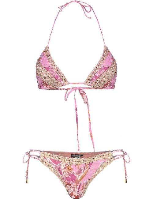 Miss bikini - borsa grande in rafia con frange v6001a tex mix rosaMiss BikiniPassioni Boutique