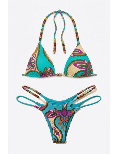 Miss bikini - bikini triangolo con pietre colorate v6034t-v6035b w0636 dagrMiss BikiniPassioni Boutique