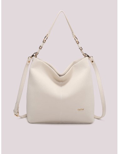 Mimi muà - borsa a spalla con catena sul manico m8-h201409 panna
