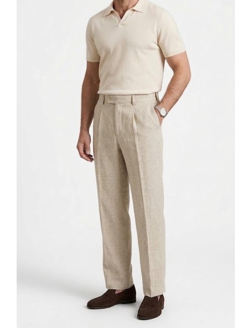 Athoa - pantaloni in lino ath.ss6.p537 beigeAthoaPassioni Boutique