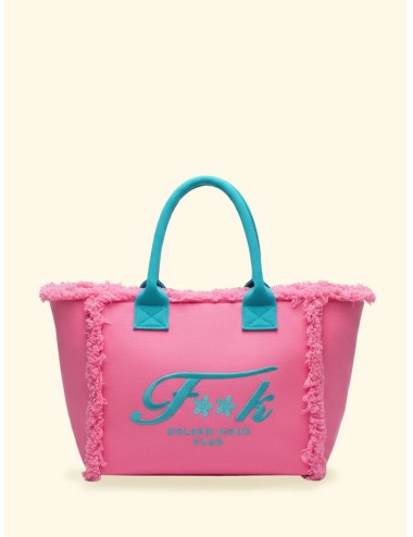 Effek - donna maxi box fk cotone pink logo contrasto manici imbottiti fa26-sw0101bk