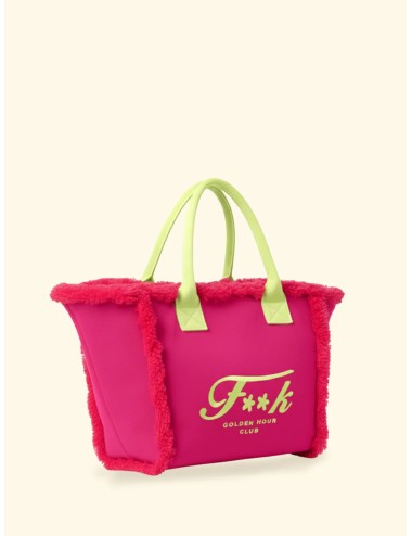 Effek - donna maxi box fk cotone fuxia logo contrasto manici imbottiti fa26-sw0101fx