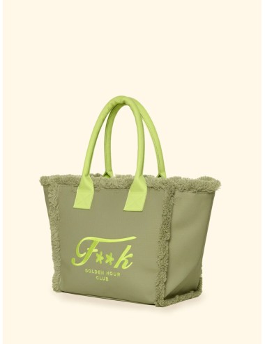 Effek - donna maxi box fk cotone military green logo contrasto manici imbottiti fa26-sw0101mg