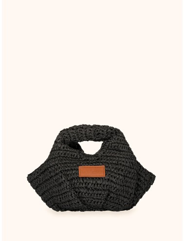 Mefui - donna borsa mini me fui rafia nero magnete fodera interna ma26-sw0065bk