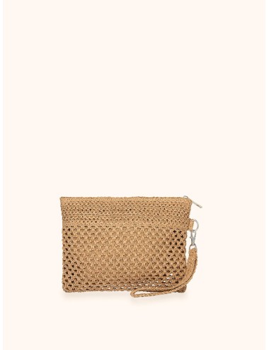 Mefui - donna mini pochette me fui rafia beige zip laccetto removibile ma26-sw0055lb