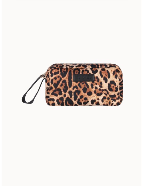Beauty case 4giveness small con manico pochette leopardata