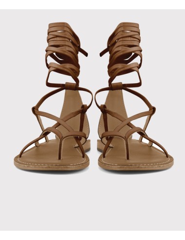 Coral blue - sandalo infradito in pelle con lacci xl cbf.r221008/tan pelleCoral BluePassioni Boutique