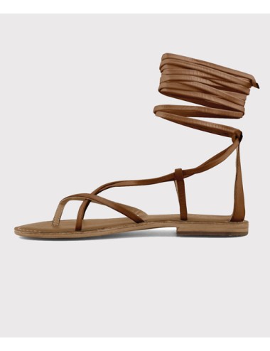 Coral blue - sandalo infradito in pelle con lacci xl cbf.r221008/tan pelleCoral BluePassioni Boutique