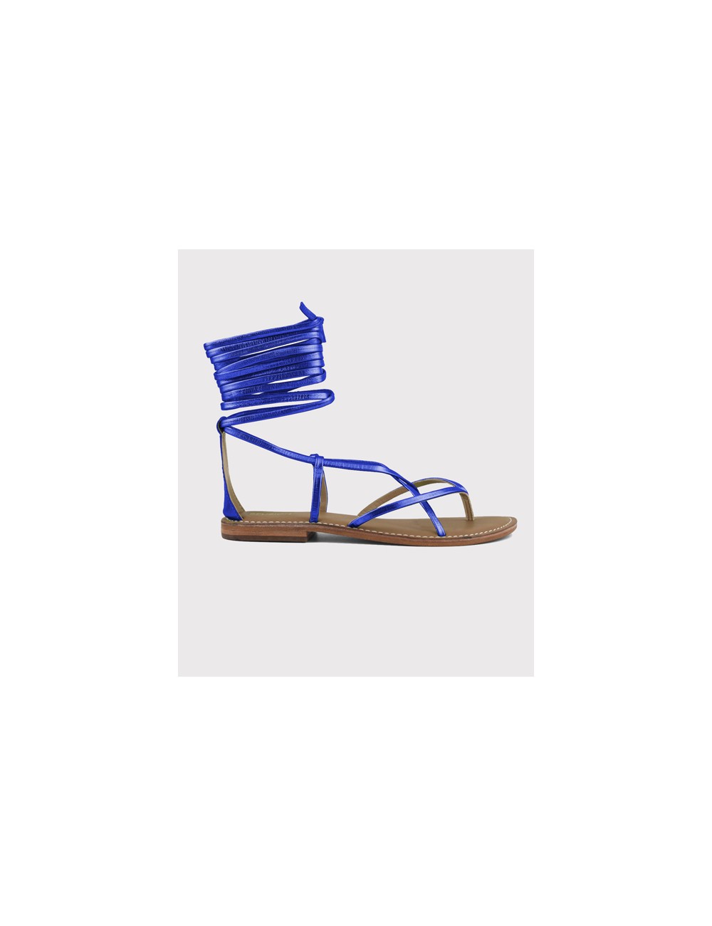 Coral blue - sandalo infradito in pelle con lacci xl cbf.r221008/eblu bluetteCoral BluePassioni Boutique