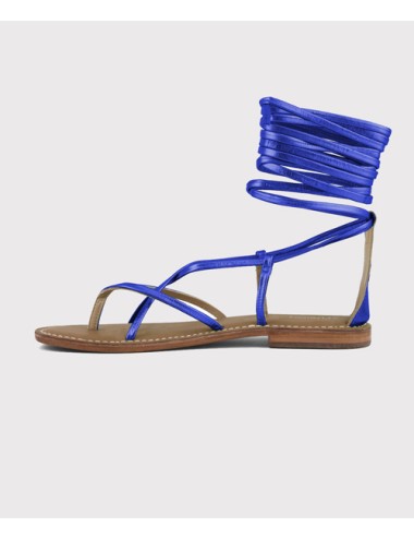 Coral blue - sandalo infradito in pelle con lacci xl cbf.r221008/eblu bluetteCoral BluePassioni Boutique