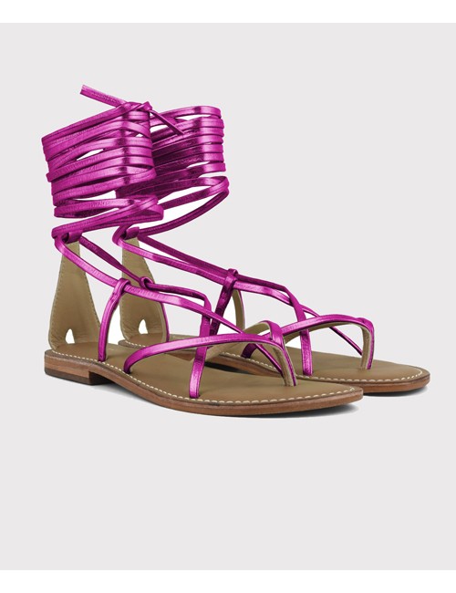Coral blue - sandalo infradito in pelle con lacci xl cbf.r221008/tan pelleCoral BluePassioni Boutique