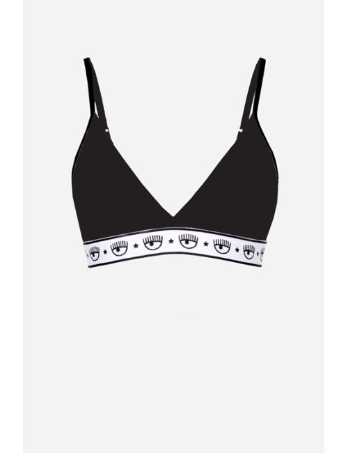 Chiaraferragni - reggiseno triangolo maxi logomania 4605 3224 0555 neroChiara FerragniPassioni Boutique