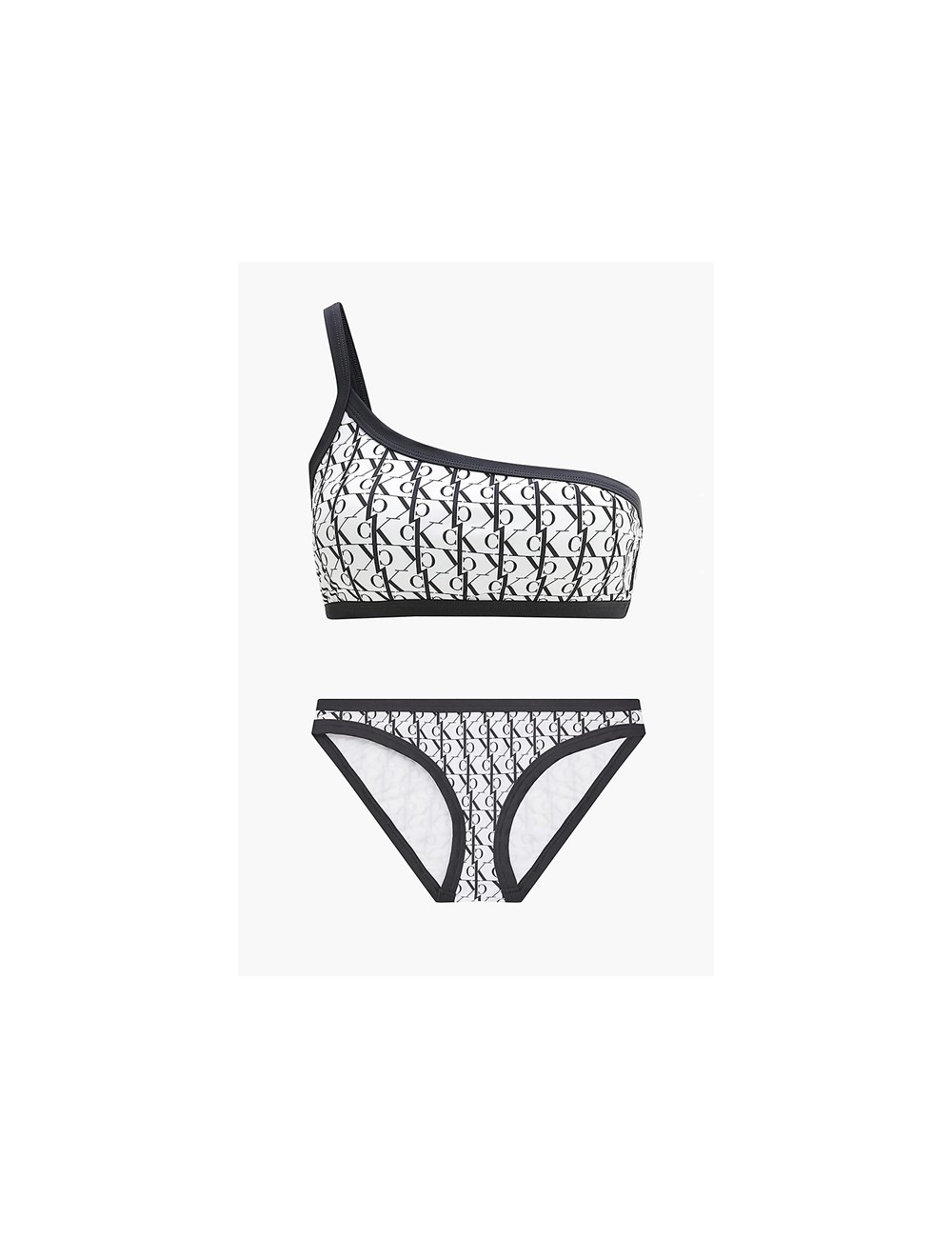Ck - bikini top e slip ck one kw0kw01745-1704-0k4 bianco/neroCalvin Klein DonnaPassioni Boutique