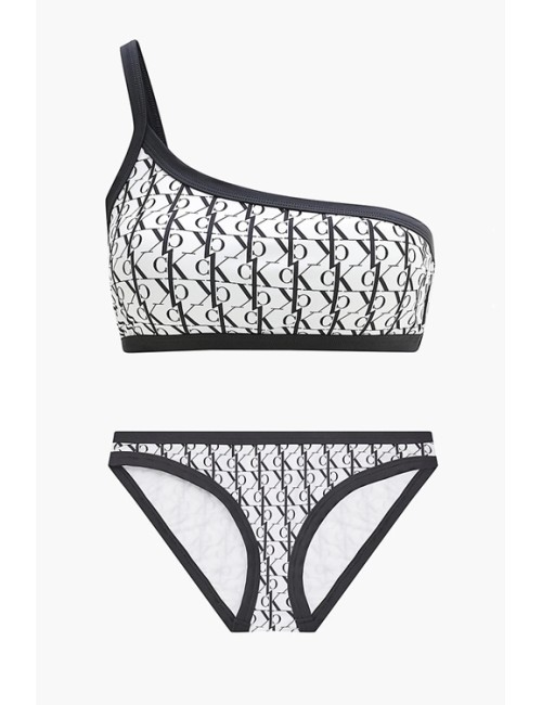 Ck - bikini top e slip ck one kw0kw01746-1699-0k4 bianco/neroCalvin Klein DonnaPassioni Boutique