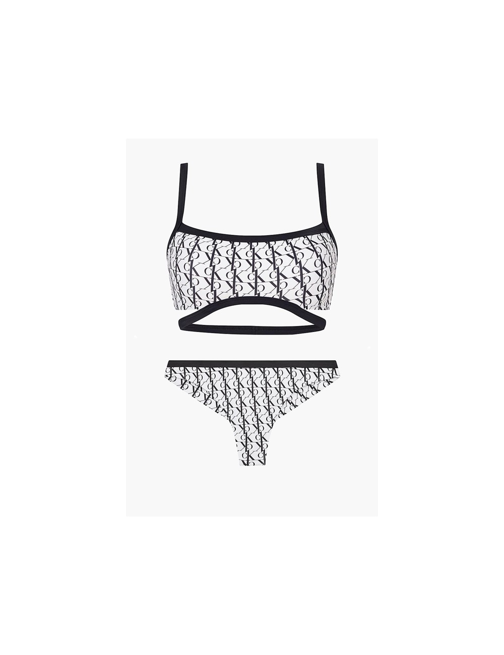 Ck - bikini top e slip ck one kw0kw01746-1699-0k4 bianco/neroCalvin Klein DonnaPassioni Boutique