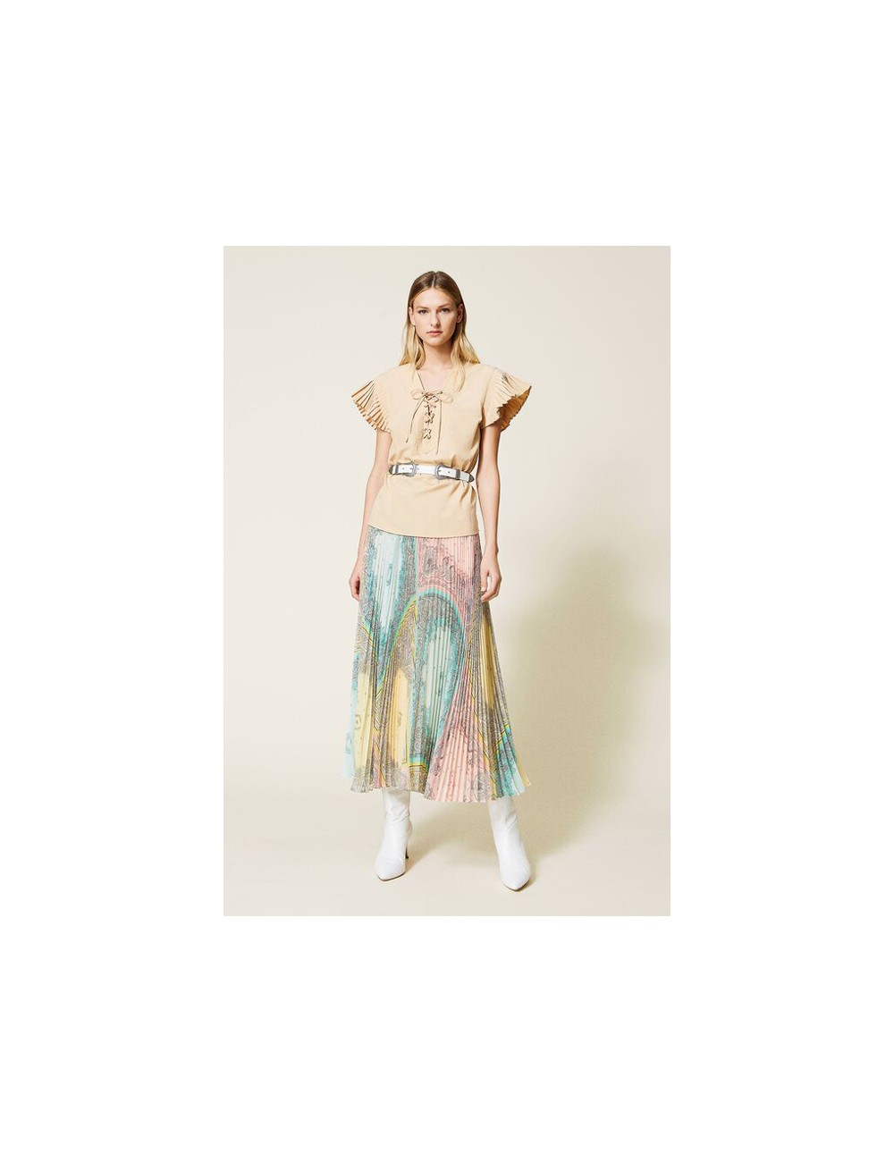 Twinset - gonna lunga con stampa patchwork bandana 221tp2707 06801TwinsetPassioni Boutique