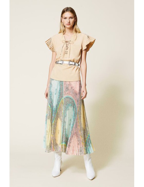 Twinset - gonna lunga con stampa patchwork bandana 221tp2707 06801TwinsetPassioni Boutique