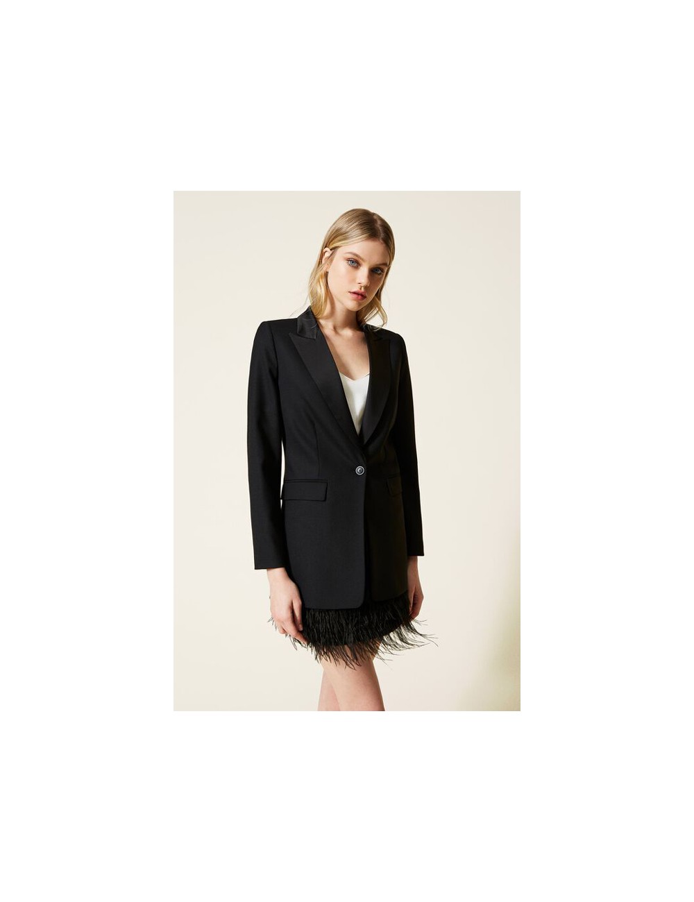 Twinset - giacca blazer in misto lana e cady 222tp2340 00006 neroTwinsetPassioni Boutique