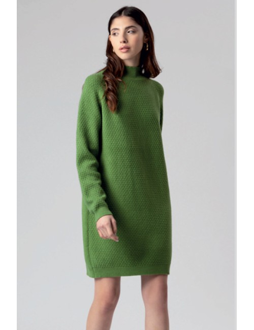 Fresh flower - maglia  lupetto over treccia ff098 2615 verde pratoFresh FlowerPassioni Boutique