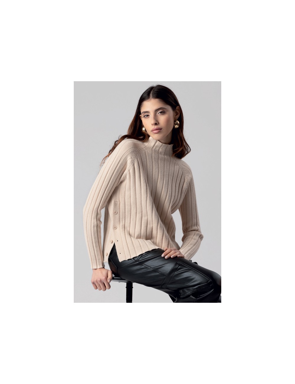 Fresh flower - maglia collo cratere coste ff036 336 naturaleFresh FlowerPassioni Boutique