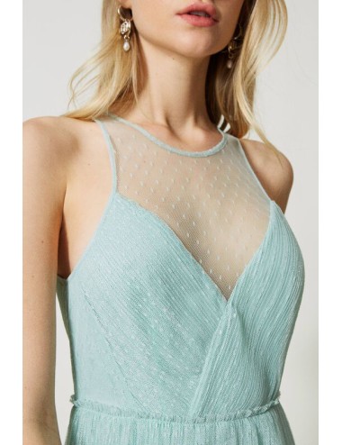 Twinset -abito lungo in tulle plumetis a balze 231tp2443 00625TwinsetPassioni Boutique