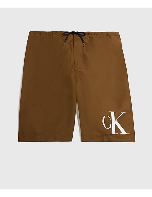 Ck - pantaloncini da surf - ck monogram km0km00805-gxh brown oliveCalvin Klein UomoPassioni Boutique