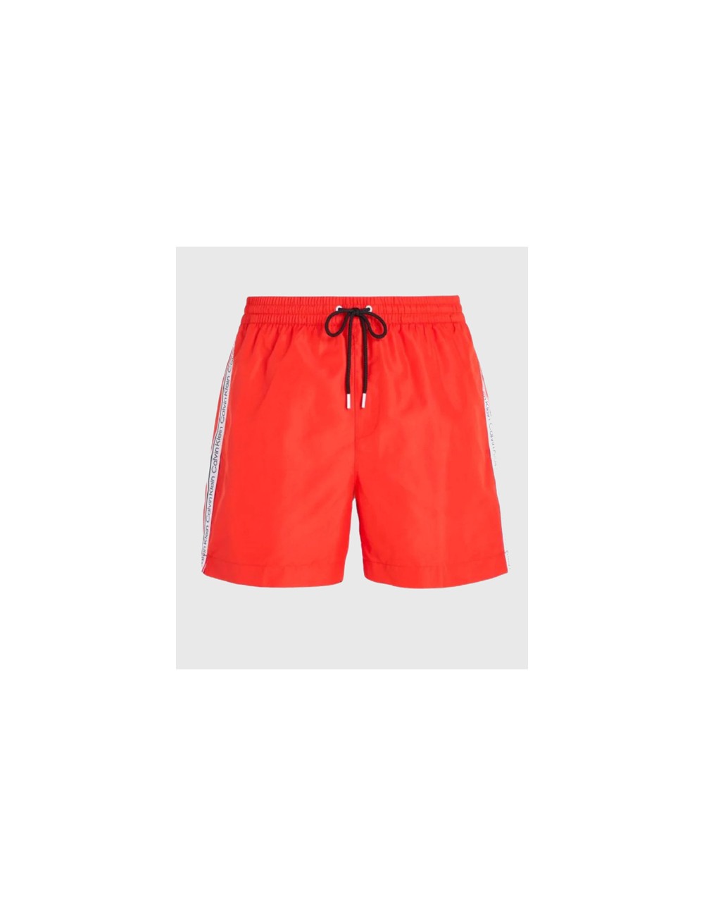 Ck - pantaloncini da bagno con cordoncino medio - logo tape km0km00810-xne cajun redCalvin Klein UomoPassioni Boutique